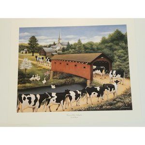 "Cows in West Arlington" Art Print by Lowell Herrero - Charming and Colorful